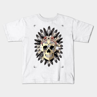 skull with feathers Kids T-Shirt